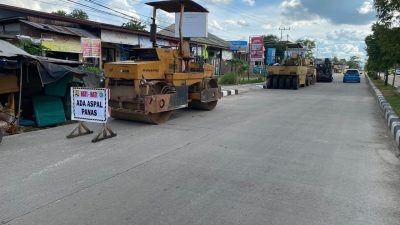 Pengaspalan di kota Tanjung Redeb