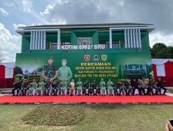 Resmikan pembangunan kantor makodim 0902/BRU, Pangdam TNI Tri Budi Utomo minta Sinergitas antar unsur Forkopimda terus di jaga