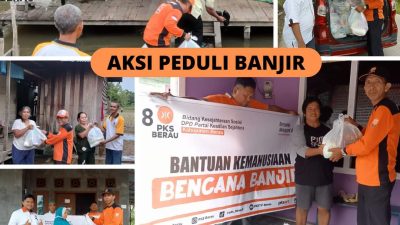 PKS Berau Aksi Peduli Banjir, Salurkan Ratusan Paket Sembako