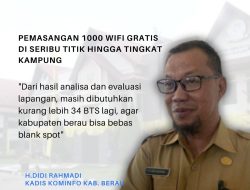 Pemasangan 1000 wifi gratis Capai Angka 95 Persen