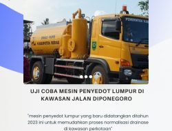 Uji Coba Mesin Penyedot Lumpur Di Kawasan Jalan Diponegoro