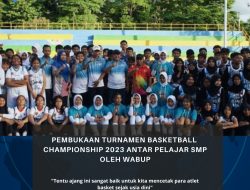 Pembukaan Turnamen Basketball Championship 2023 Antar Pelajar SMP Oleh Wabup