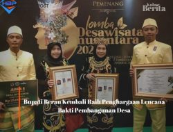 Bupati Berau Kembali Raih Penghargaan Lencana Bakti Pembangunan Desa