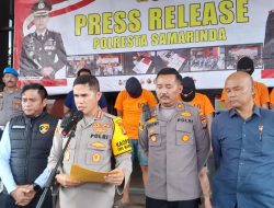 Kapolresta Samarinda Menggelar Rilis Terkait Kasus Penganiyaan Terhadap Pengendara Roda Dua