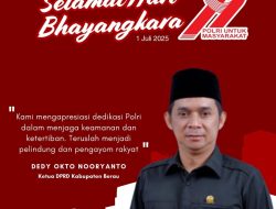 Ketua DPRD Berau Sampaikan Ucapan Dirgahayu Bhayangkara ke-79: Harap Polri Semakin Humanis dan Profesional