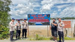 Sat Polair Polres Berau Pasang Peringatan Habitat Buaya