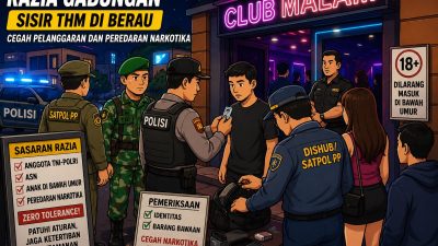 Razia Gabungan Sisir THM di Berau, Petugas Pastikan Tak Ada Anggota dan Anak di Bawah Umur